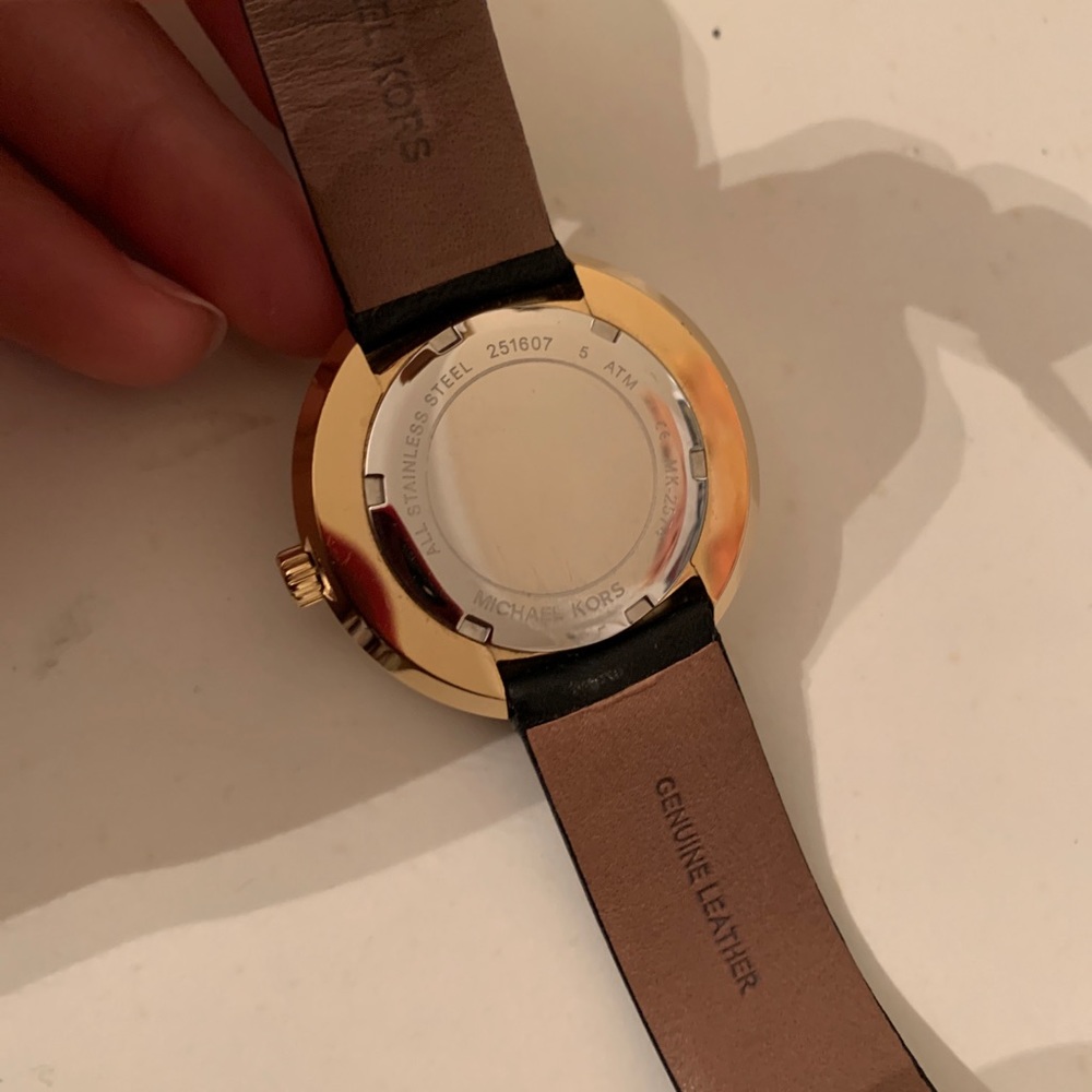 COPY - Michael Kors Black Leather Watch - Picture 10 of 11